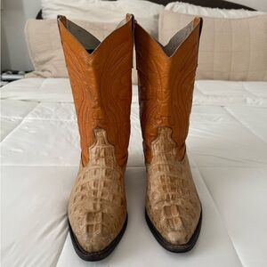 Two-Tone Western Crocodile Boots